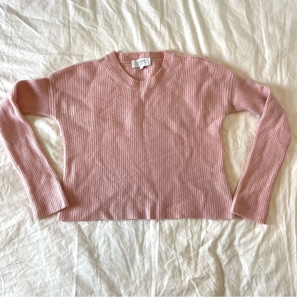 La Ligne Sweaters - La Ligne New York Blush Pink Cashmere Ribbed Crewneck Sweater Preppy Size Small